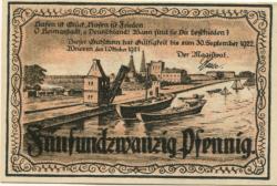 Wriezen - Stadt - 1.10.1921 - 30.9.1922 - 25 Pfennig