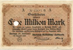 Wülfrath-Dornap (heute: Wuppertal) - Rheinisch-Westfälische Kalkwerke - 20.8.1923 - 31.12.1923 - 1 Million Mark
