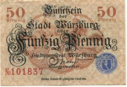 Würzburg - Stadt - - 1.7.1918 - 50 Pfennig