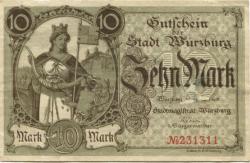 Würzburg - Stadt - 8.10.1918 - 1.2.1919 - 10 Mark