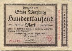 Würzburg - Stadt - 14.8.1923 - 100000 Mark
