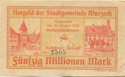 Wurzach - Stadt - 10.10.1923 - 50 Millionen Mark