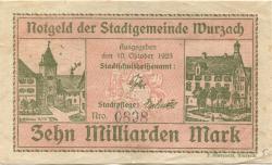 Wurzach - Stadt - 10.10.1923 - 10 Milliarden Mark