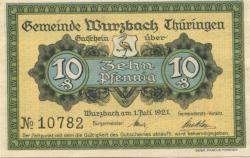 Wurzbach - Gemeinde - 1.7.1921 - 10 Pfennig