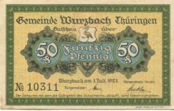 Wurzbach - Gemeinde - 1.7.1921 - 50 Pfennig