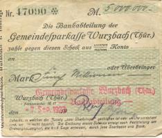 Wurzbach - Gemeinde-Sparkasse - 7.9.1923 - 5 Millionen Mark