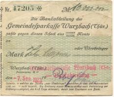 Wurzbach - Gemeinde-Sparkasse - 7.9.1923 - 10 Millionen Mark
