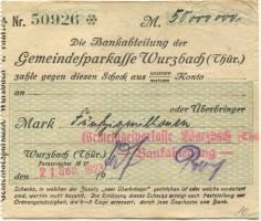 Wurzbach - Gemeinde-Sparkasse - 21.9.1923 - 50 Millionen Mark