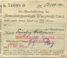 Wurzbach - Gemeinde-Sparkasse - 22.9.1923 - 50 Millionen Mark