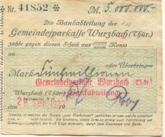 Wurzbach - Gemeinde-Sparkasse - 28.9.1923 - 5 Millionen Mark