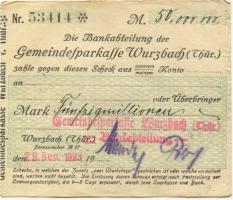 Wurzbach - Gemeinde-Sparkasse - 29.9.1923 - 50 Millionen Mark