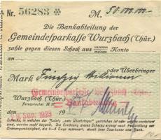 Wurzbach - Gemeinde-Sparkasse - 29.9.1923 - 50 Millionen Mark