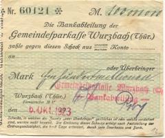 Wurzbach - Gemeinde-Sparkasse - 6.10.1923 - 100 Millionen Mark