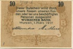 Wurzen - Wurzener Bank - 1.3.1917 - 10 Pfennig 