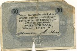 Wurzen - Wurzener Bank - 1.3.1917 - 50 Pfennig 