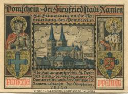 Xanten - Domverein und Dompfarre - 1.10.1921 - 31.12.1921 - 50 Pfennig 