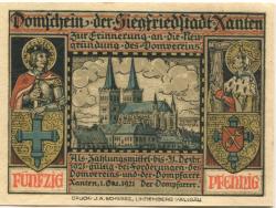 Xanten - Domverein und Dompfarre - 1.10.1921 - 31.12.1921 - 50 Pfennig 