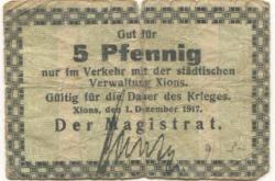 Xions (heute: PL-Ksiaz Wielkopolski) - Stadt - 1.12.1917 - 5 Pfennig 