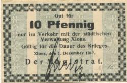 Xions (heute: PL-Ksiaz Wielkopolski) - Stadt - 1.12.1917 - 10 Pfennig 
