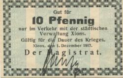 Xions (heute: PL-Ksiaz Wielkopolski) - Stadt - 1.12.1917 - 10 Pfennig 