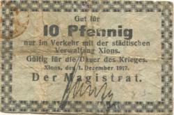 Xions (heute: PL-Ksiaz Wielkopolski) - Stadt - 1.12.1917 - 10 Pfennig 