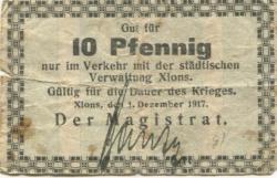 Xions (heute: PL-Ksiaz Wielkopolski) - Stadt - 1.12.1917 - 10 Pfennig 