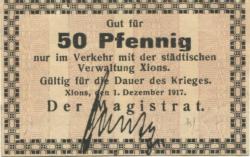 Xions (heute: PL-Ksiaz Wielkopolski) - Stadt - 1.12.1917 - 50 Pfennig 