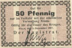 Xions (heute: PL-Ksiaz Wielkopolski) - Stadt - 1.12.1917 - 50 Pfennig 