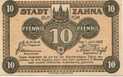 Zahna - Stadt - 1.6.1920 - 10 Pfennig 