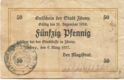 Zduny - Stadt - 9.3.1917 - 31.12.1918 - 50 Pfennig 
