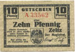 Zeitz - Stadt - - 31.12.1918 - 10 Pfennig 