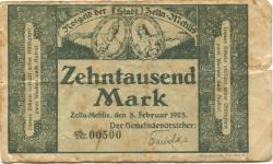 Zella-Mehlis - Stadt - 8.2.1923 - 10000 Mark