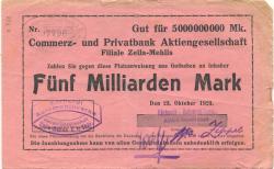 Zella-Mehlis - Ehrhardt, Automobilwerke AG - 23.10.1923 - 5 Milliarden Mark 