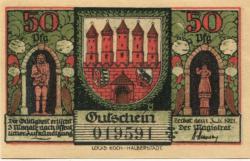 Zerbst - Stadt - 1.7.1921 - 50 Pfennig