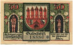Zerbst - Stadt - 1.7.1921 - 50 Pfennig