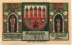 Zerbst - Stadt - 1.7.1921 - 50 Pfennig