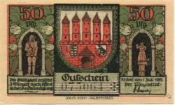Zerbst - Stadt - 1.7.1921 - 50 Pfennig