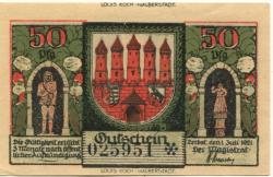 Zerbst - Stadt - 1.7.1921 - 50 Pfennig