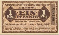 Zerbst - Mannschaftsgefangenenlager - 1.1.1916 - 1 Pfennig