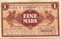 Zerbst - Mannschaftsgefangenenlager - 1.1.1916 - 1 Mark