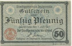 Zeulenroda - Stadt - 1.7.1917 - 50 Pfennig