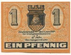 Zeulenroda - Stadt - - 1.1.1920 - 1 Pfennig