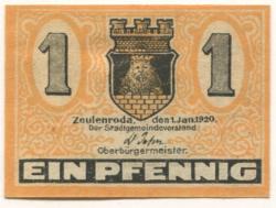 Zeulenroda - Stadt - - 1.1.1920 - 1 Pfennig