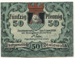 Zeulenroda - Stadt - - 1.1.1920 - 50 Pfennig