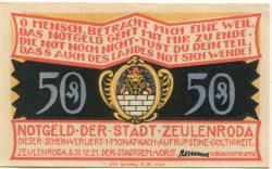 Zeulenroda - Stadt - 1.11.1921 - 50 Pfennig