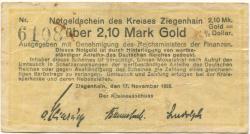 Ziegenhain - Kreis - 17.11.1923 - 2.10 Gold-Mark