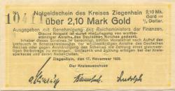 Ziegenhain - Kreis - 17.11.1923 - 2.10 Gold-Mark