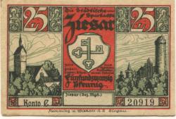 Ziesar - Städtische Sparkasse - -- - 25 Pfennig