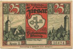 Ziesar - Städtische Sparkasse - -- - 25 Pfennig