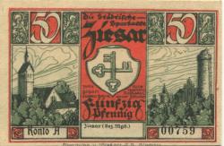 Ziesar - Städtische Sparkasse - -- - 50 Pfennig